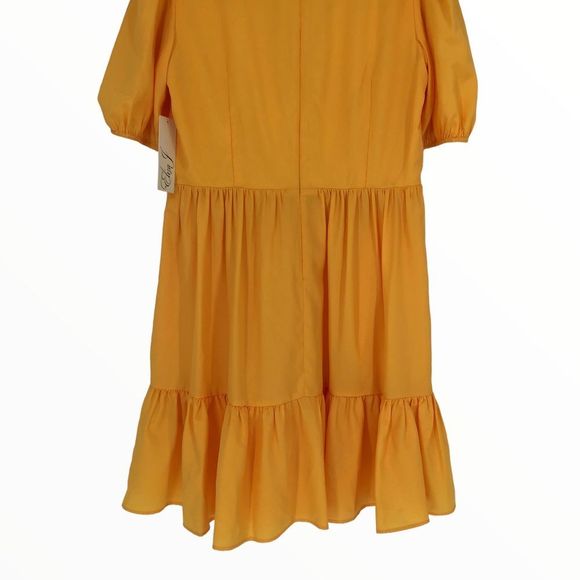 Eliza J Surplice Neck Puff Sleeve Fit & Flare Dress Yellow size 12 NWT - Picture 6 of 13